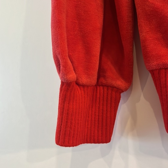 Ladies Vintage Vee Neck Velour Sweatshirt - Picture 3 of 4